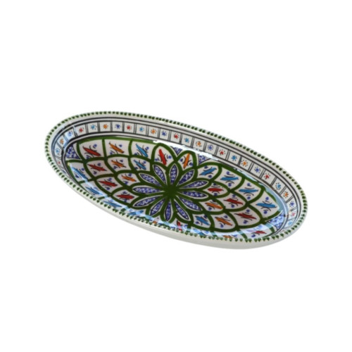 Plat ovale Bakir vert - L 30 cm 2