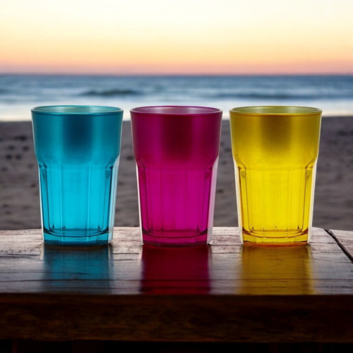 Verres à eau colorés Médina 38 cl x 3