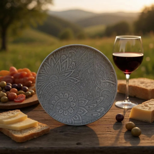 Lot de 4 assiettes à entrée ou à dessert Cuator Gris