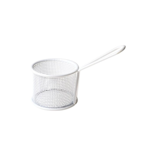 Mini panier rond de présentation à frites Blanc
