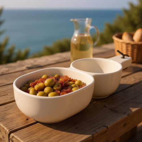 Service Apéritif de 3 pièces avec poignet - D 34.5*9.5*5.5 cm