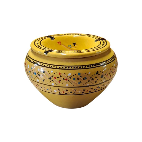 Cendrier marocain Marrakech Jaune Citron - Grand modèle 2