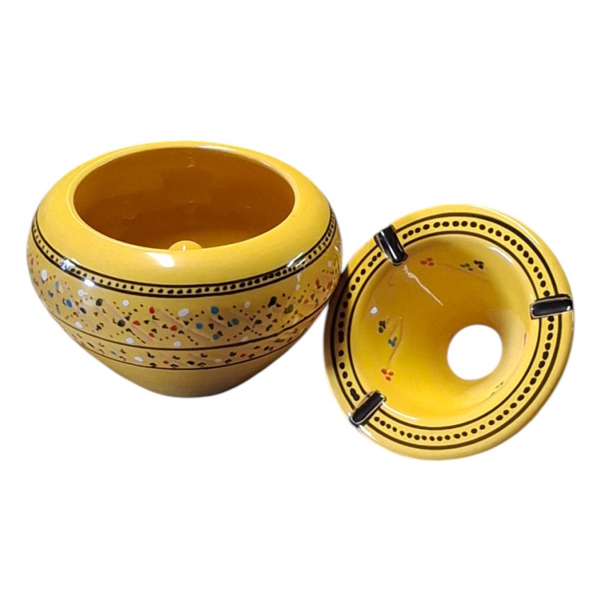 Cendrier marocain Marrakech Jaune Citron - Grand modèle