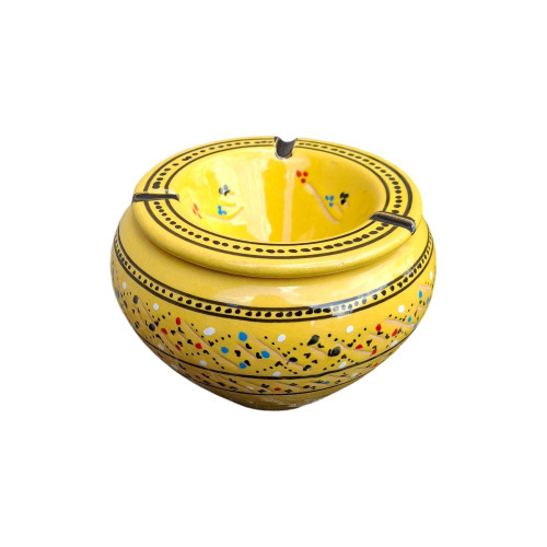 Cendrier marocain Marrakech Jaune Citron - Grand modèle