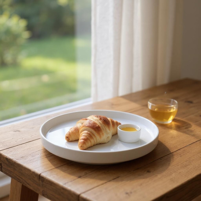 Assiette plate porcelaine blanche - L 24 cm - Oslo