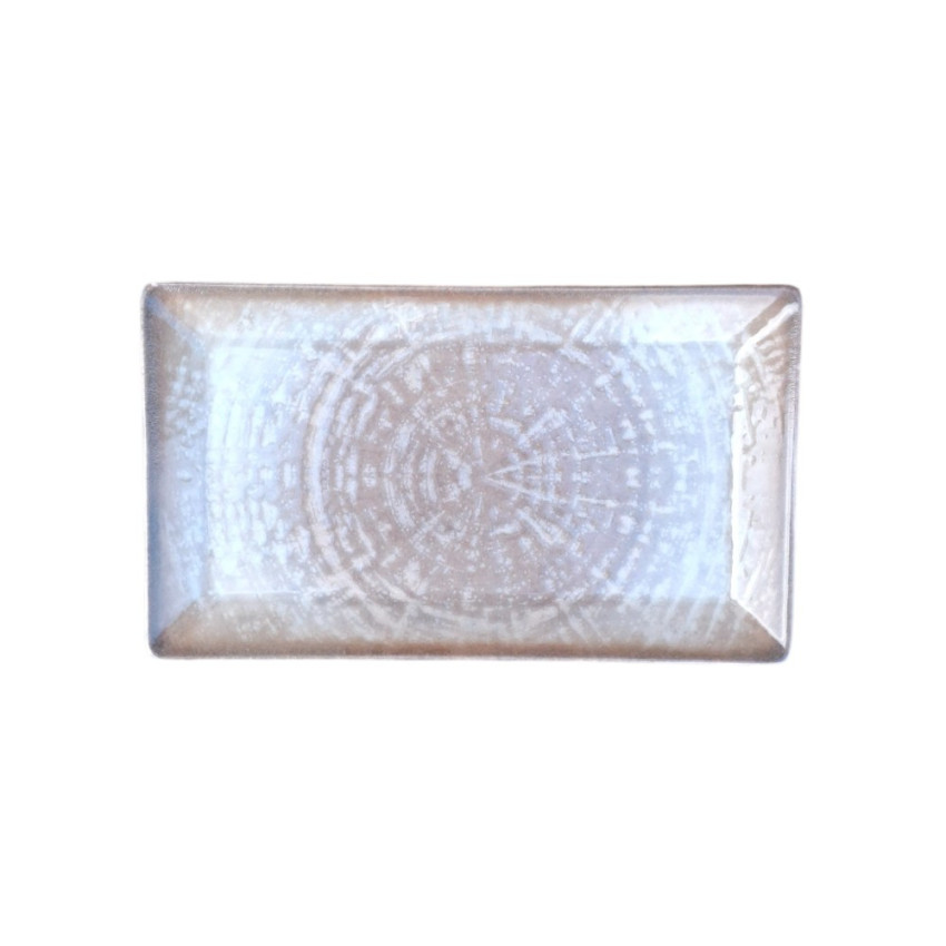 Assiette plate rectangle en porcelaine - 29.5*17*2.5 cm - Crête