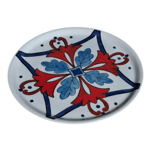Assiette à pizza 33 cm de diamètre Floral Rouge 2