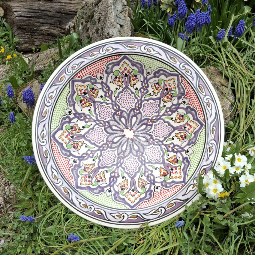 Plat de service Etoile d'Ishtar Violet - D 37 cm