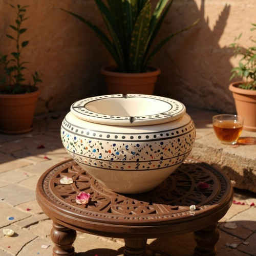 Cendrier marocain Marrakech Beige - Grand modèle