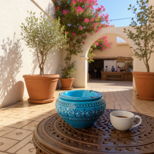 Cendrier marocain Marrakech Bleu - Grand modèle