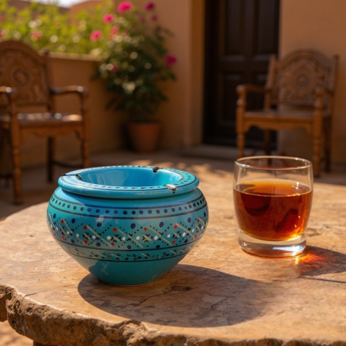 Cendrier marocain Marrakech Bleu - Grand modèle