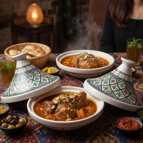 Tajine individuel de service Bakir Vert - D 22 cm