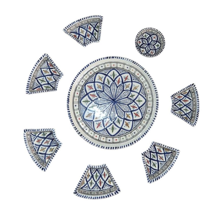 Service apéritif Rond Bakir Bleu