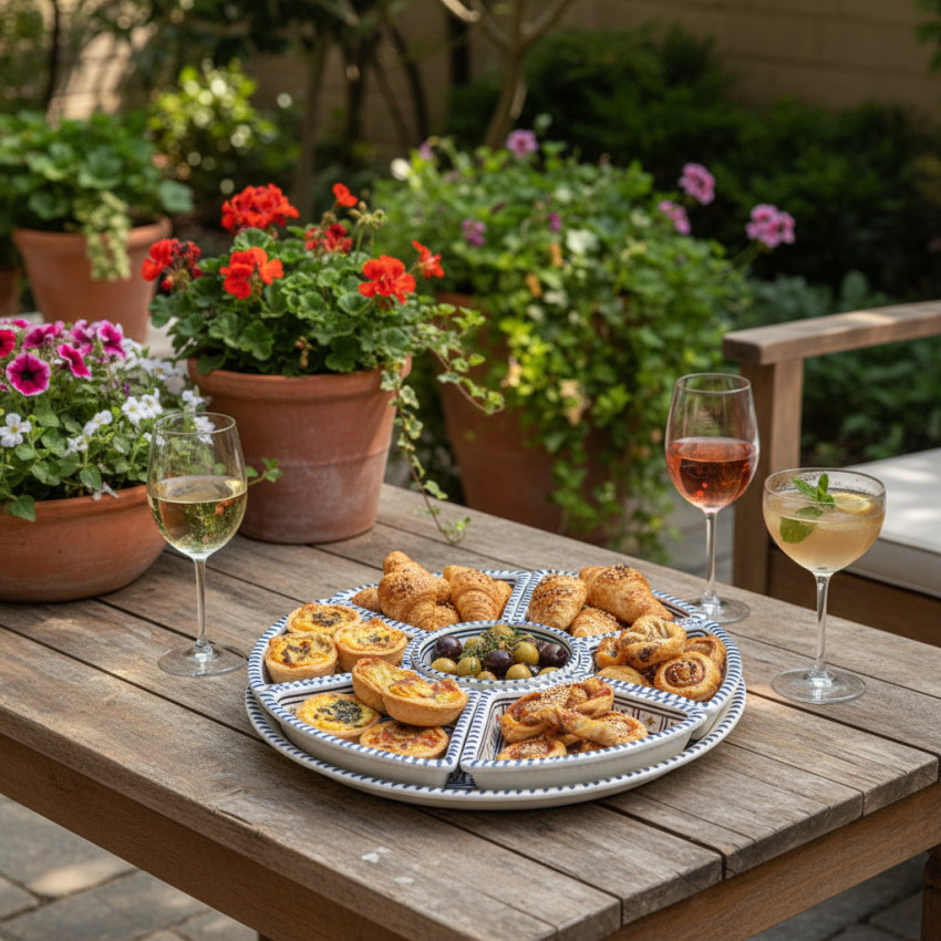 Service apéritif Rond Bakir Bleu