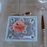 Assiette carrée Marocain turquoise - L 19 cm
