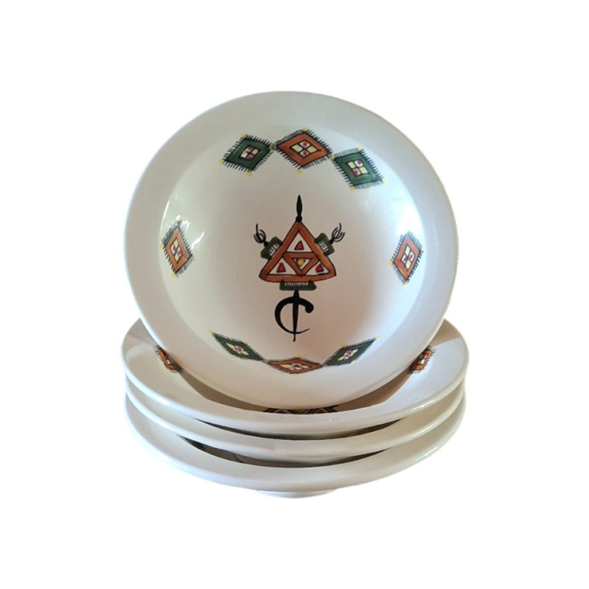 Lot de 4 assiettes creuses Tebsi Sahel Beige - D 23 cm