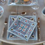 Assiette carrée Marocain turquoise - L 24 cm