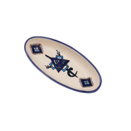 Plat ovale Sahel bleu - L 20 cm 2