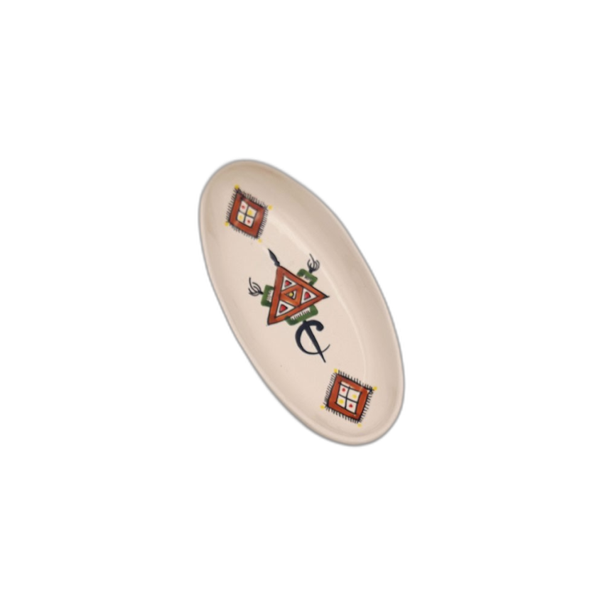 Plat ovale Sahel beige - L 20 cm