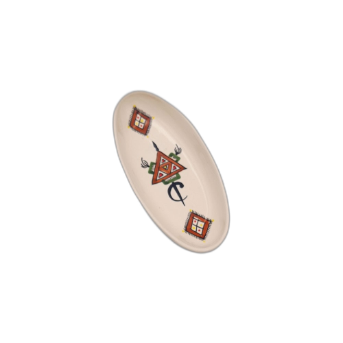 Plat ovale Sahel beige - L 20 cm