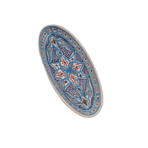 Plat ovale Marocain turquoise - L 24 cm