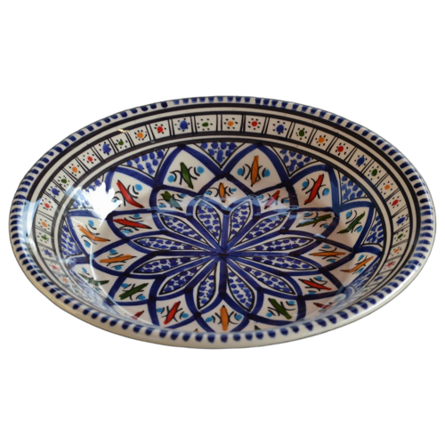 Assiette creuse Méditerranée bleu - D 24 cm