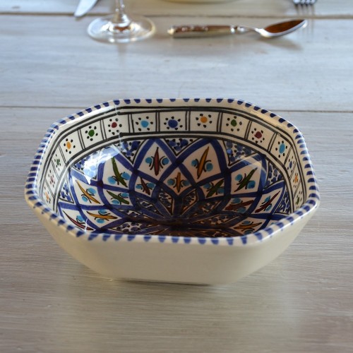 Plat octogonal Bakir bleu - L 16 cm 2