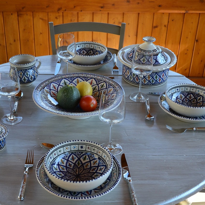 Plat Tebsi Bakir bleu - D 33 cm