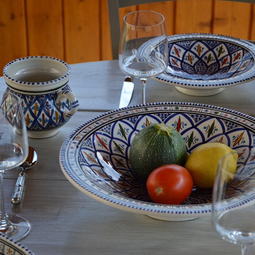 Plat Tebsi Bakir bleu - D 33 cm