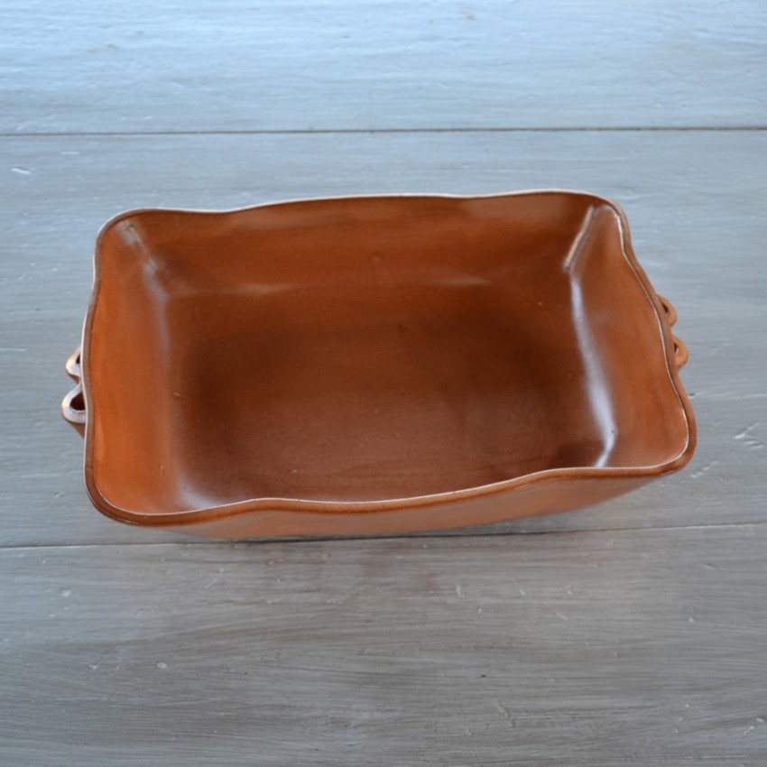 Plat à four rectangulaire en terre cuite - L 30 cm