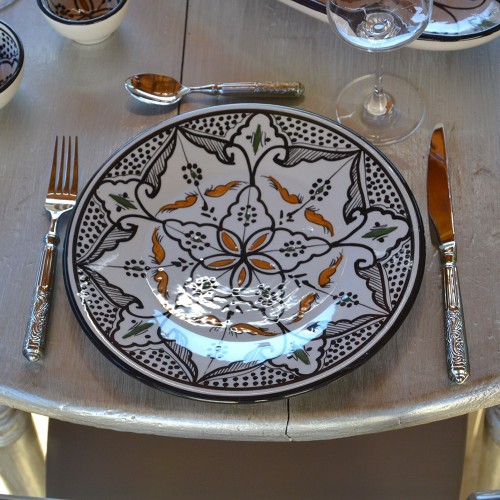 Assiette plate Marocain noir - D 28 cm