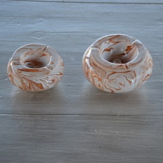 Cendrier anti fumée marbré marron et blanc - Petit modèle