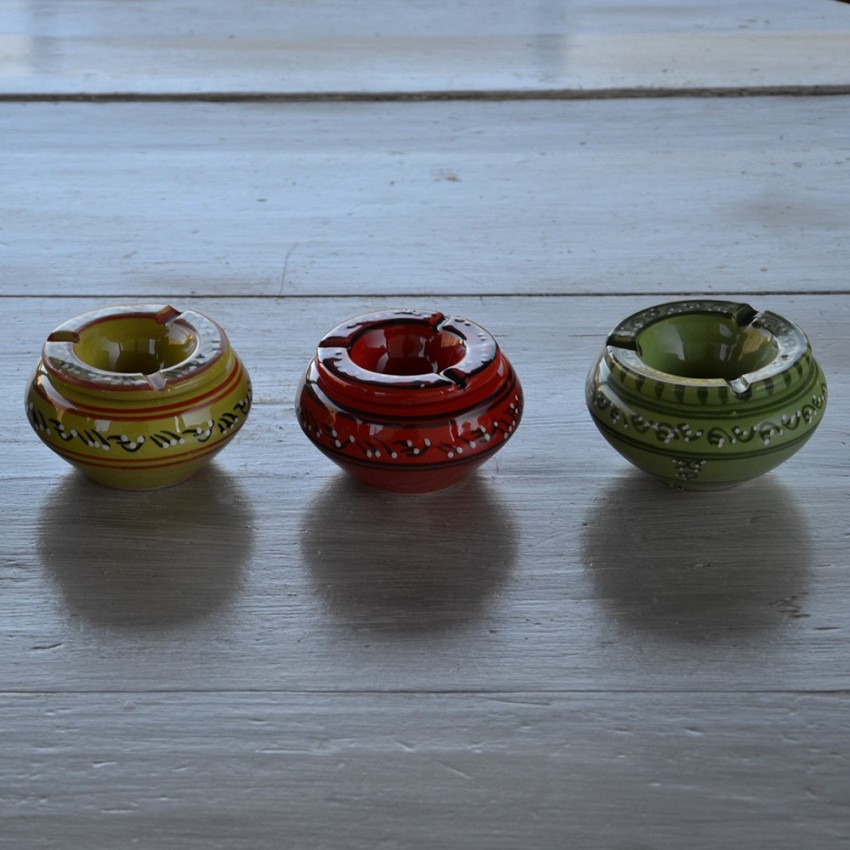 Cendrier tunisien Tatoué vert pistache - Petit modèle