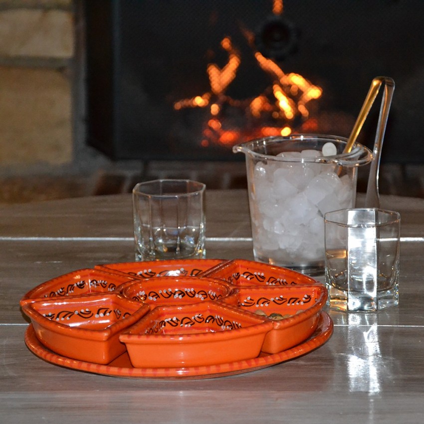 Service à apéritif Tatoué orange