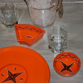 Service à apéritif Tatoué orange