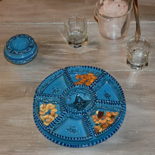 Service à apéritif Tatoué turquoise 2