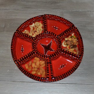 Service à apéritif Tatoué rouge