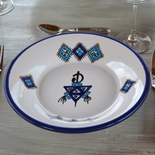 Assiette creuse Khelel bleu - D 24 cm