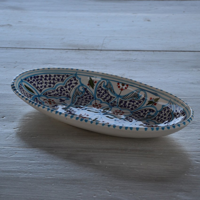 Plat ovale Marocain turquoise - L 20 cm