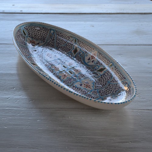 Plat ovale Marocain turquoise - L 30 cm
