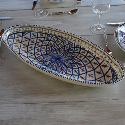 Plat ovale Jileni bleu - L 50 cm 2