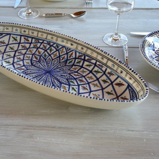 Plat ovale Bakir bleu - L  24 cm