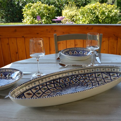 Plat ovale Bakir bleu - L 30 cm 2