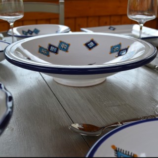 Plat Tebsi Khelel bleu - D 37 cm