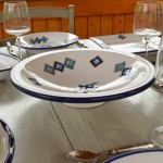 Plat Tebsi Sahel bleu - Diam 37 cm