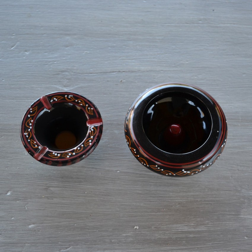 Cendrier anti fumée Tatoué noir - Petit modèle