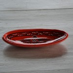 Plat ovale Tatoué rouge - L 20 cm