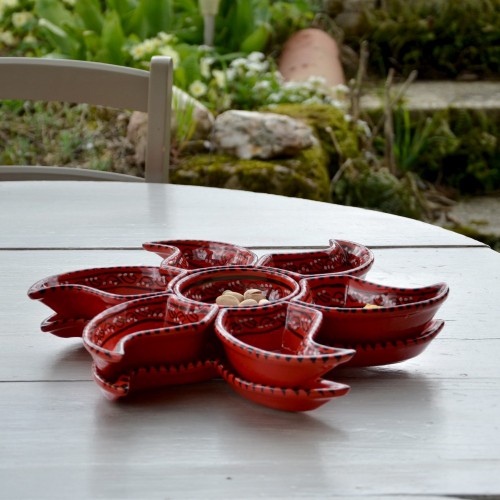 Service à apéritif Tatoué rouge 2