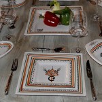Assiette carrée Sahel beige - L 19 cm