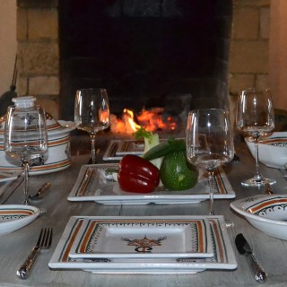 Plat carré Khelel beige - L 30 cm